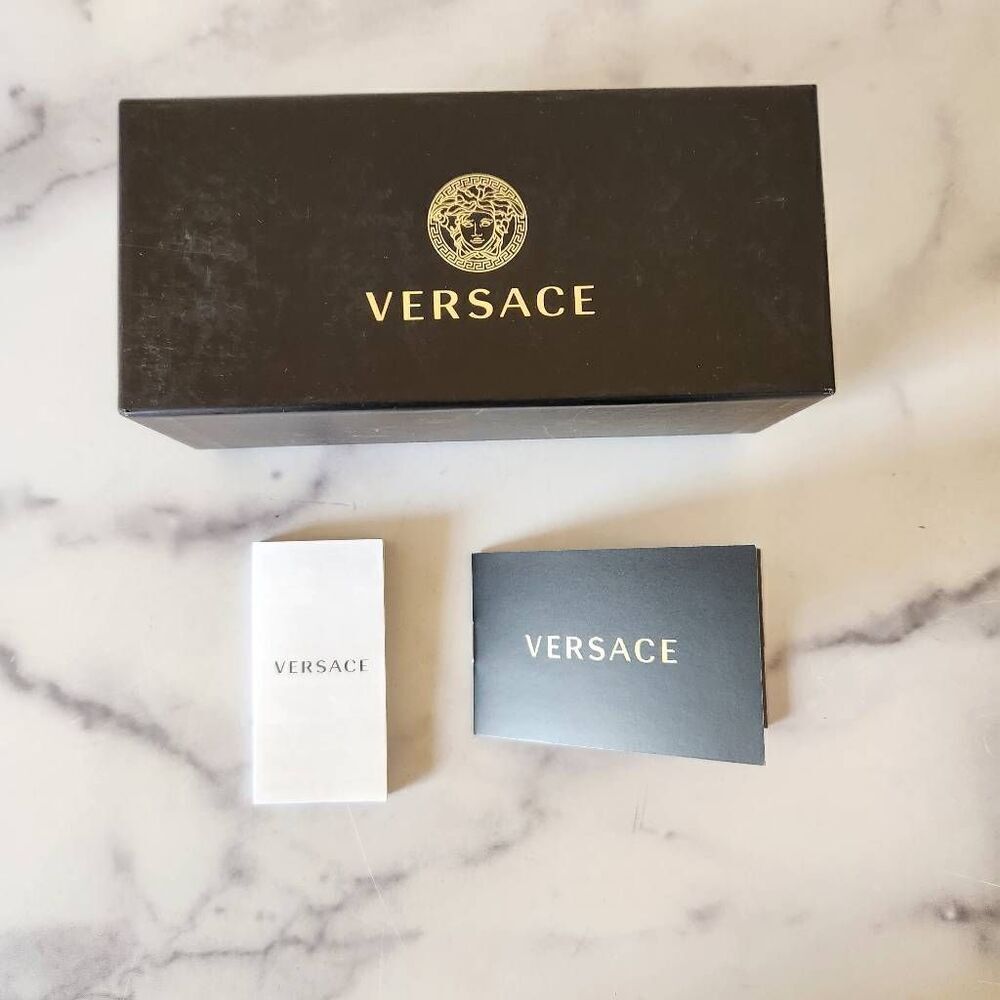 Versace black empty sunglasses  rectangular storage high fashion box